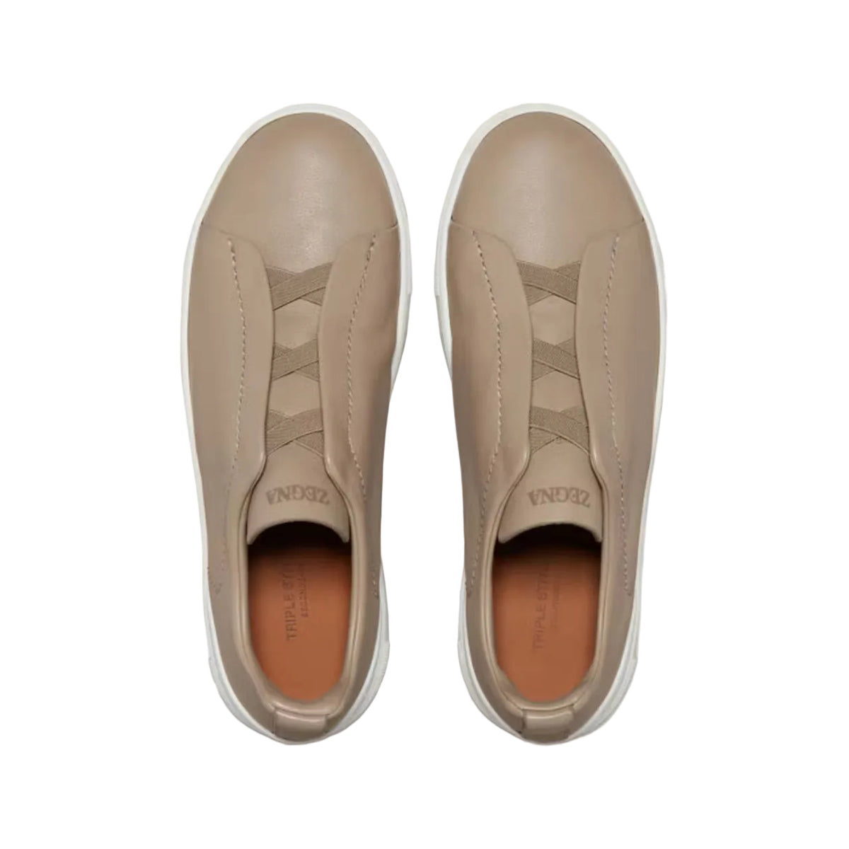 ZEGNA triple stitch leather sneakers