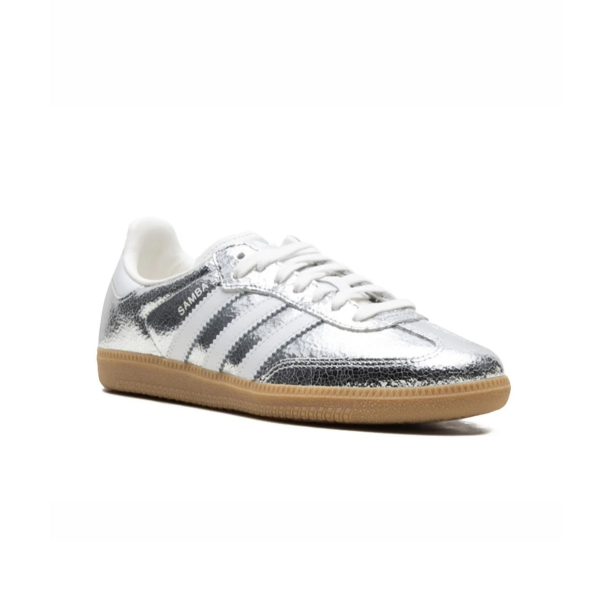 adidas samba Og silver metallic cracked leather