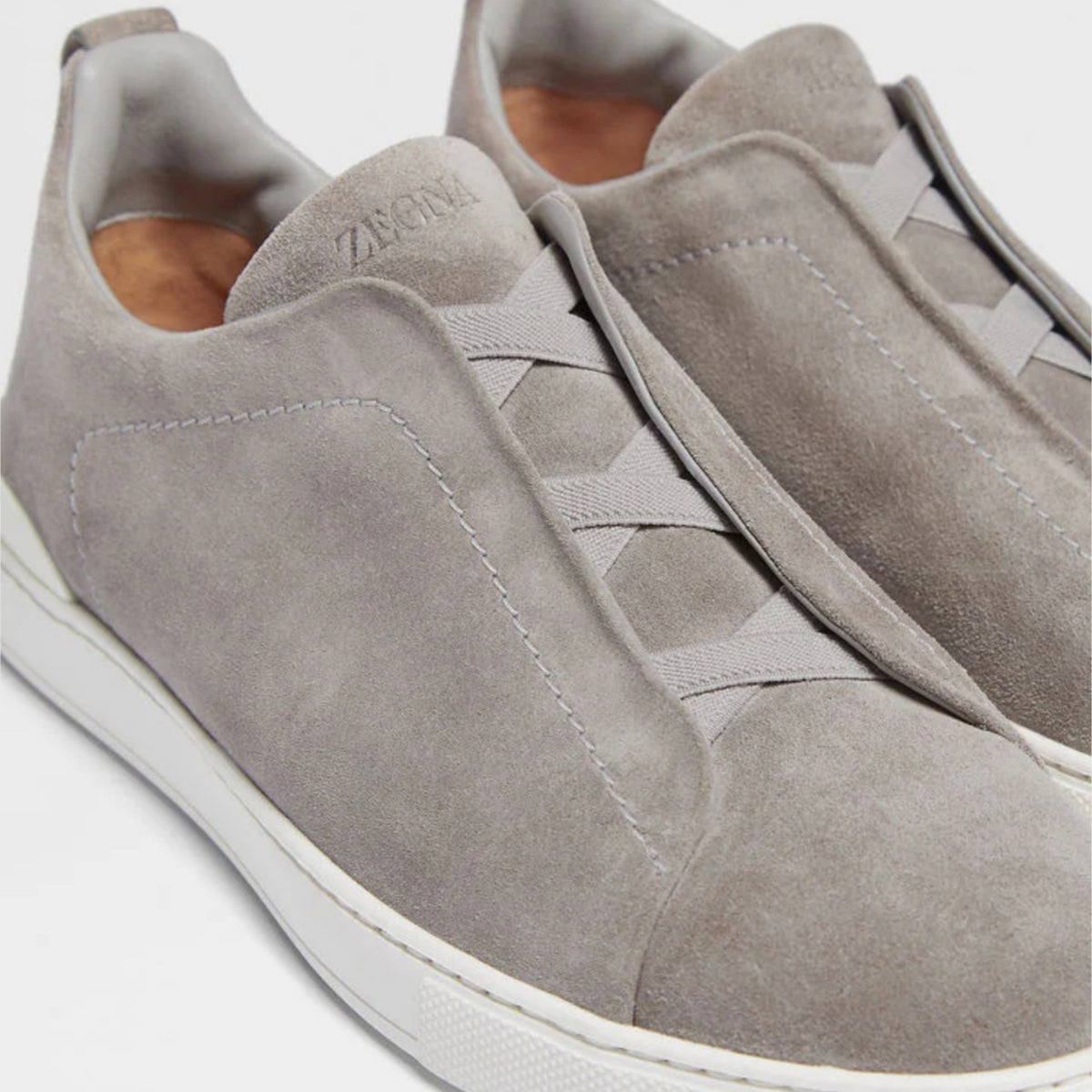 ZEGNA triple stitch suede sneakers