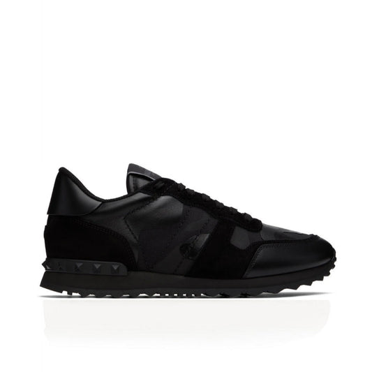 Valentino Garavani Black Rockrunner Low-Top Sneakers