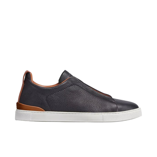 ZEGNA triple stitch leather sneakers