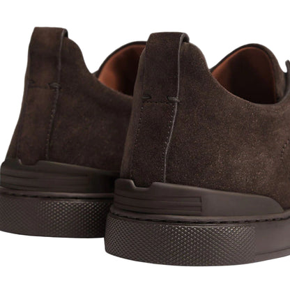 ZEGNA triple stitch suede sneakers