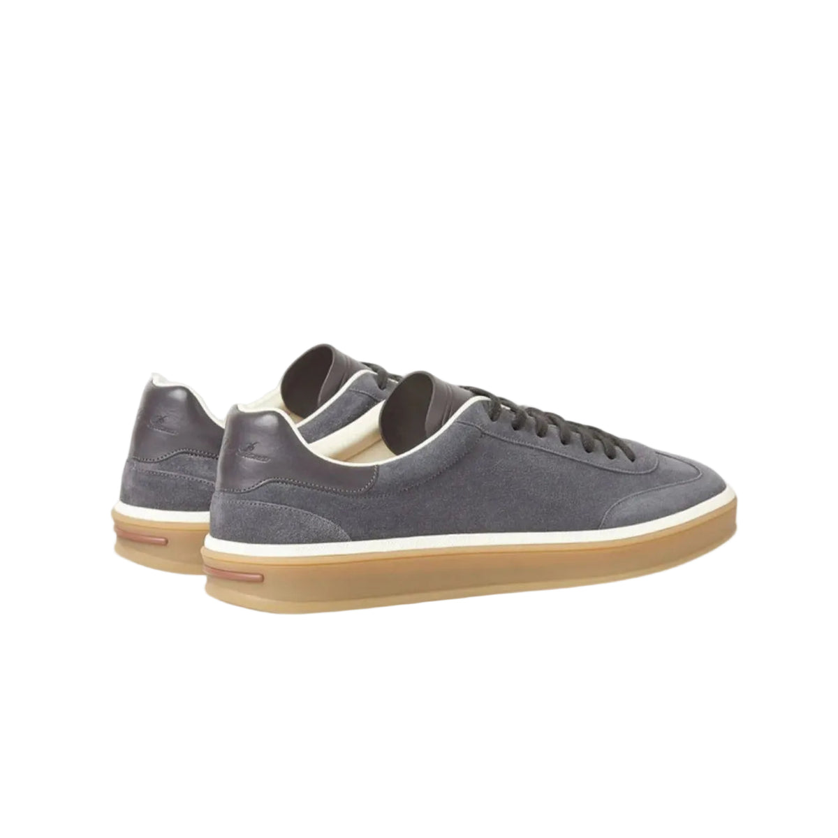 Loro Piana Tennis Walk suede-trimmed denim sneakers