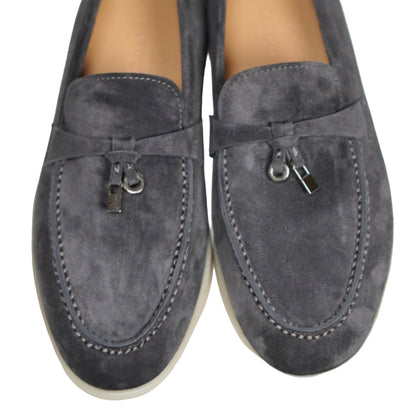 Loro piana summer Walk suede loafers Dark grey