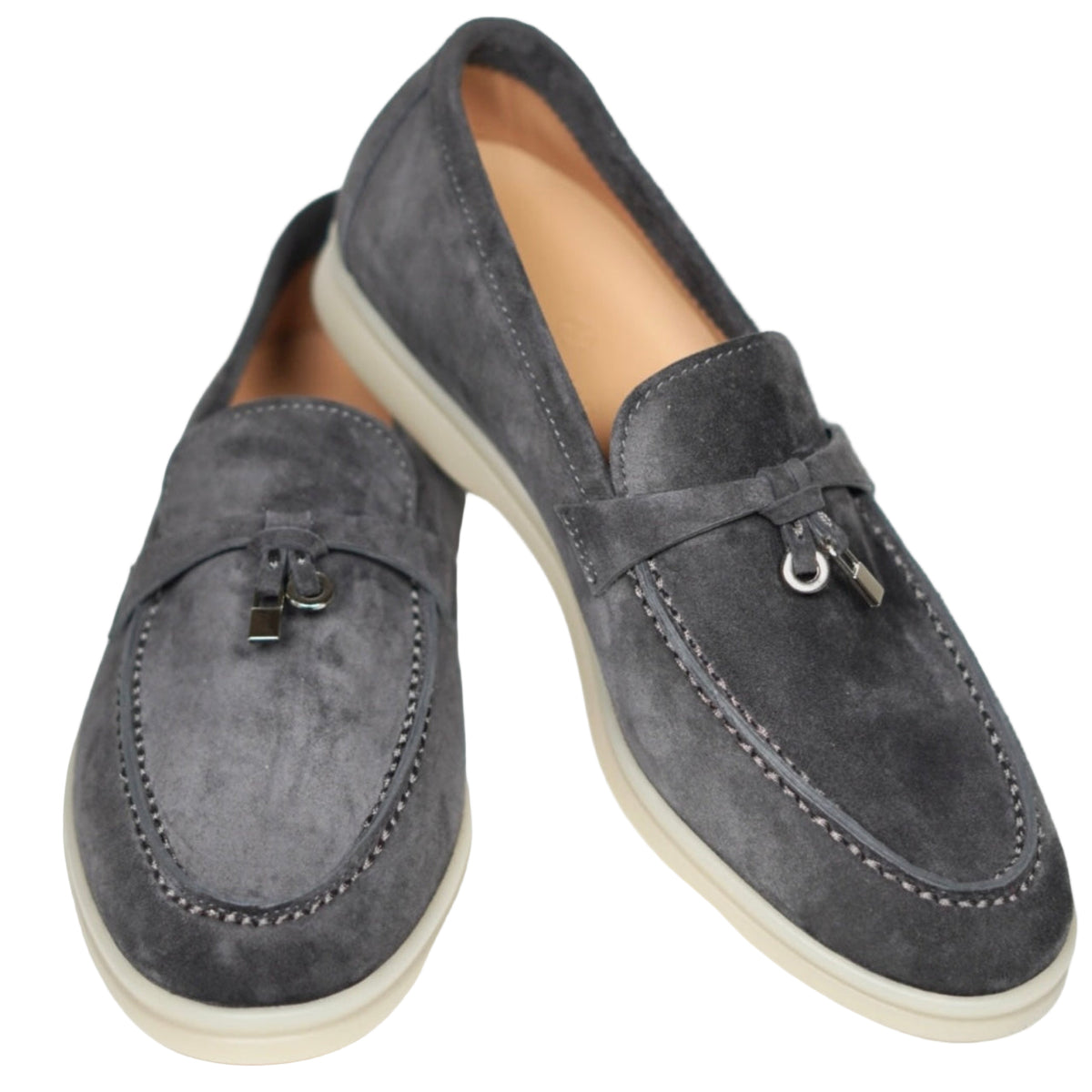Loro piana summer Walk suede loafers Dark grey