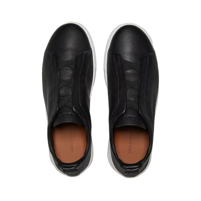 ZEGNA triple stitch leather sneakers