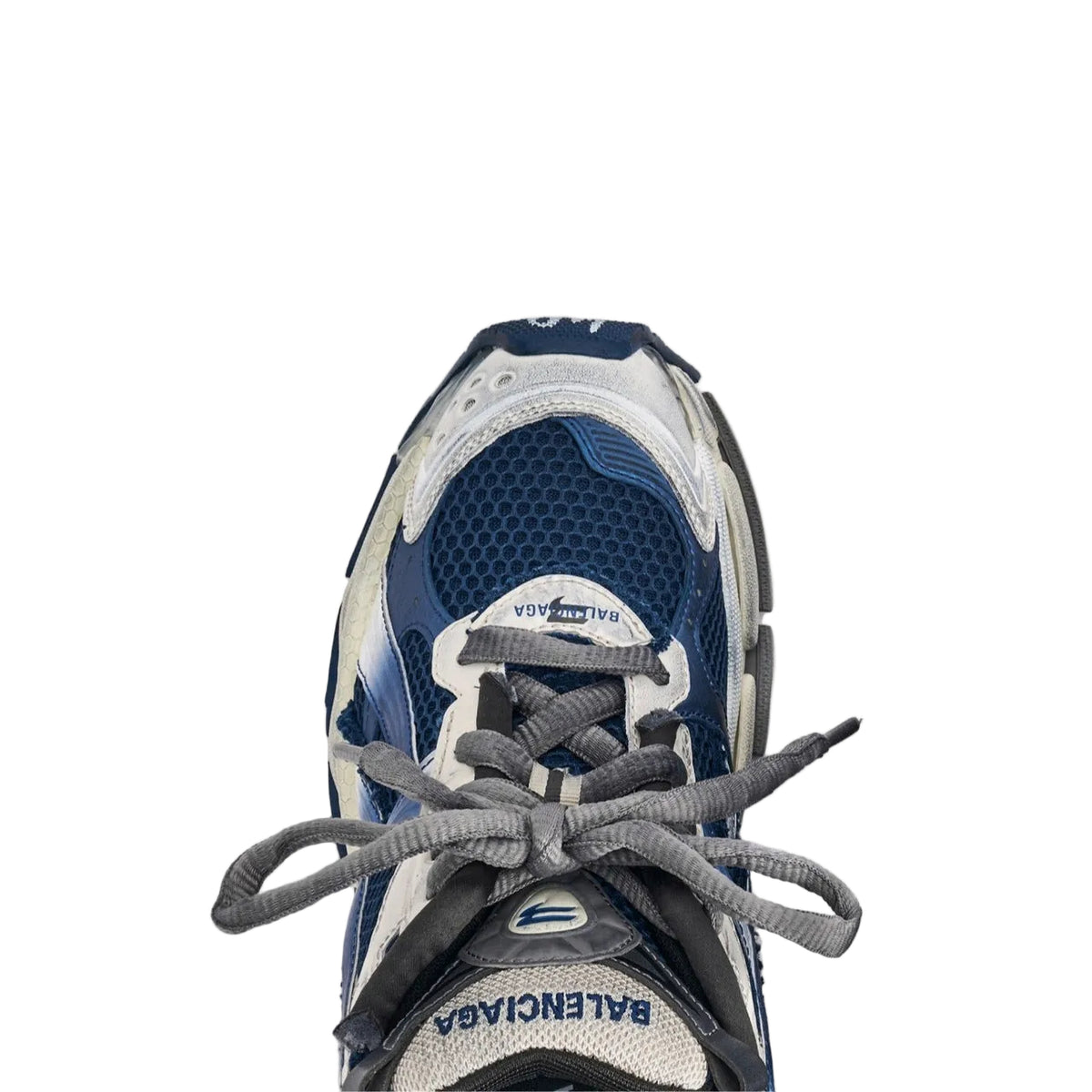 Balenciaga Navy & Off-White Runner Gradient Sneakers
