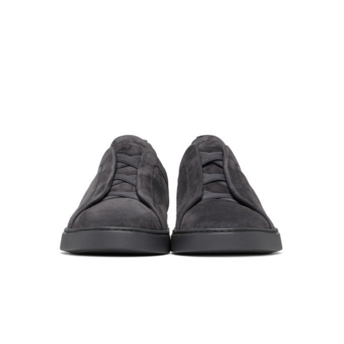 Zegna Grey Suede Triple Stitch Sneakers