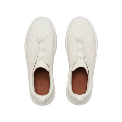 ZEGNA triple stitch leather sneakers