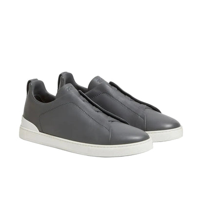 ZEGNA triple stitch leather sneakers