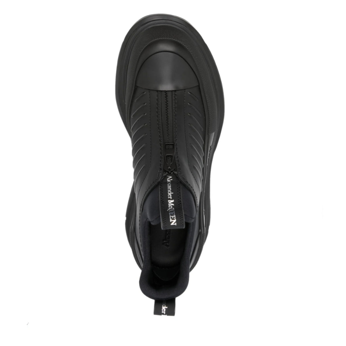 Alexander McQueen Black Leather Tread Slick Moto Sneakers