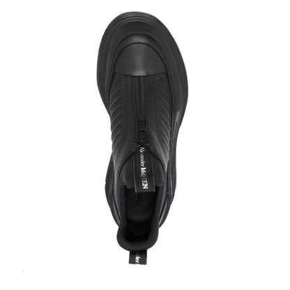 Alexander McQueen Black Leather Tread Slick Moto Sneakers