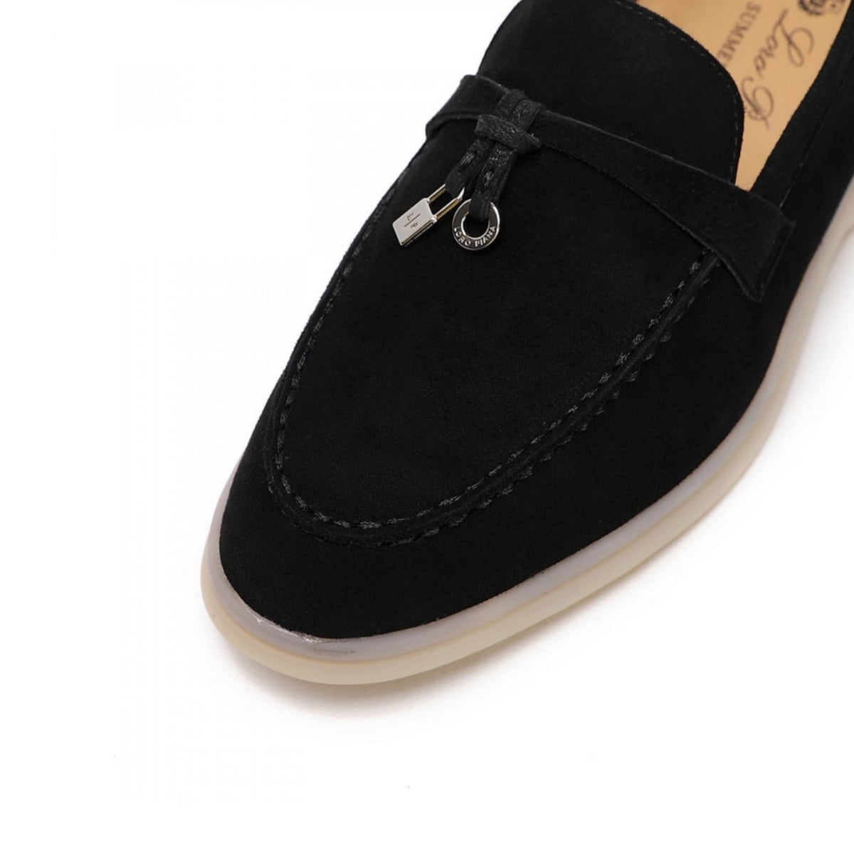 Loro piana summer Walk suede loafers Black