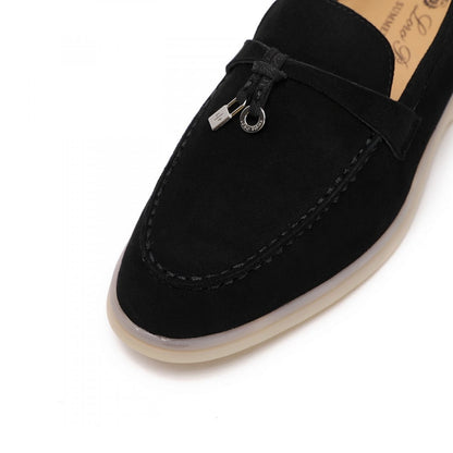 Loro piana summer Walk suede loafers Black
