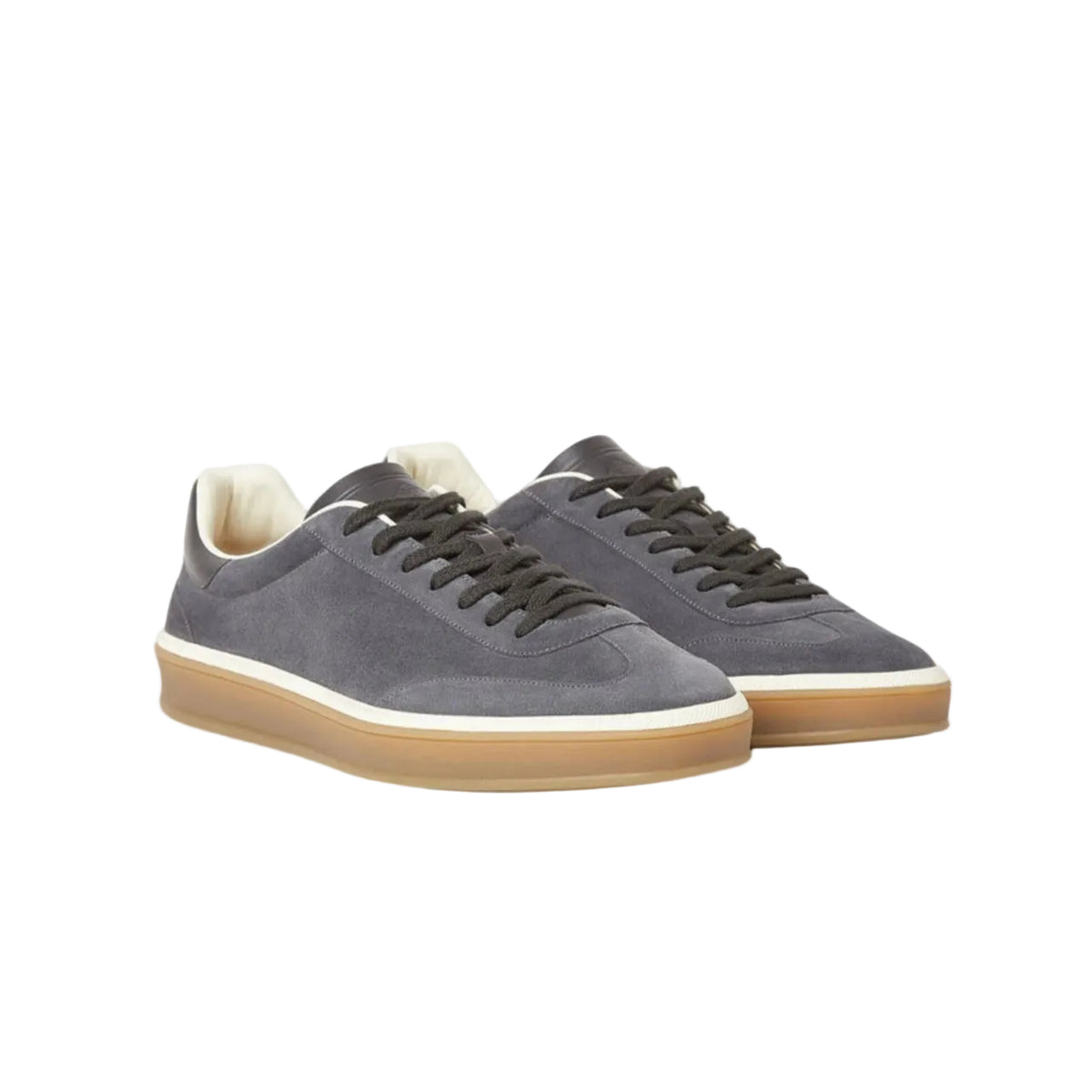 Loro Piana Tennis Walk suede-trimmed denim sneakers