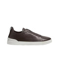 ZEGNA triple stitch leather sneakers