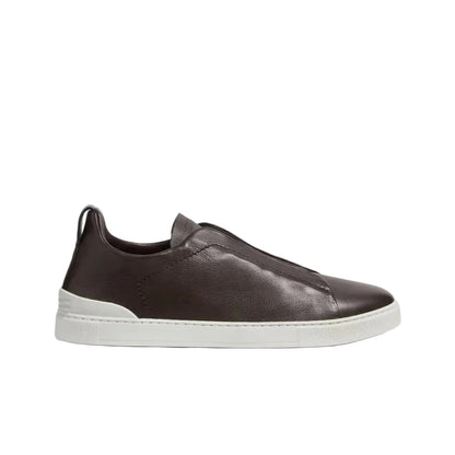 ZEGNA triple stitch leather sneakers