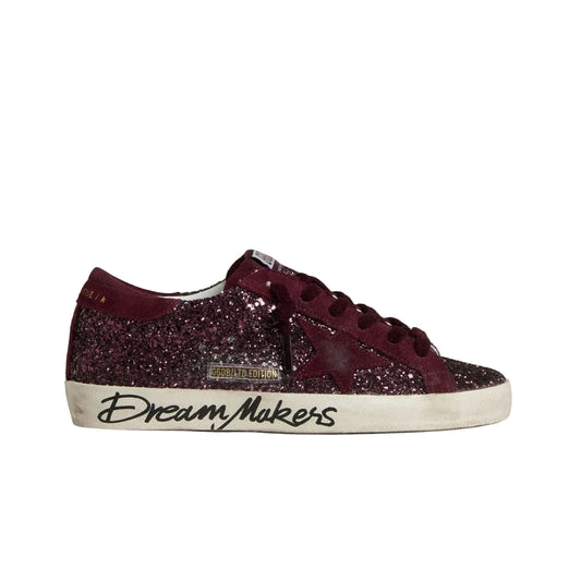 Golden Goose women's super - star LTD in cherry glitter with cherry suede star