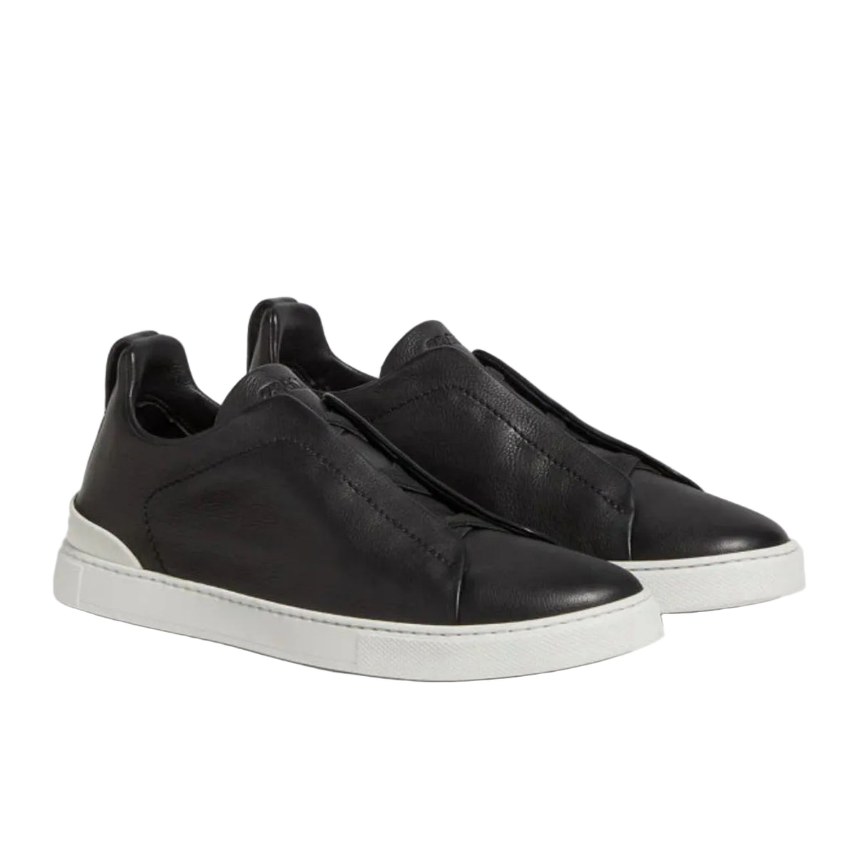 ZEGNA triple stitch leather sneakers