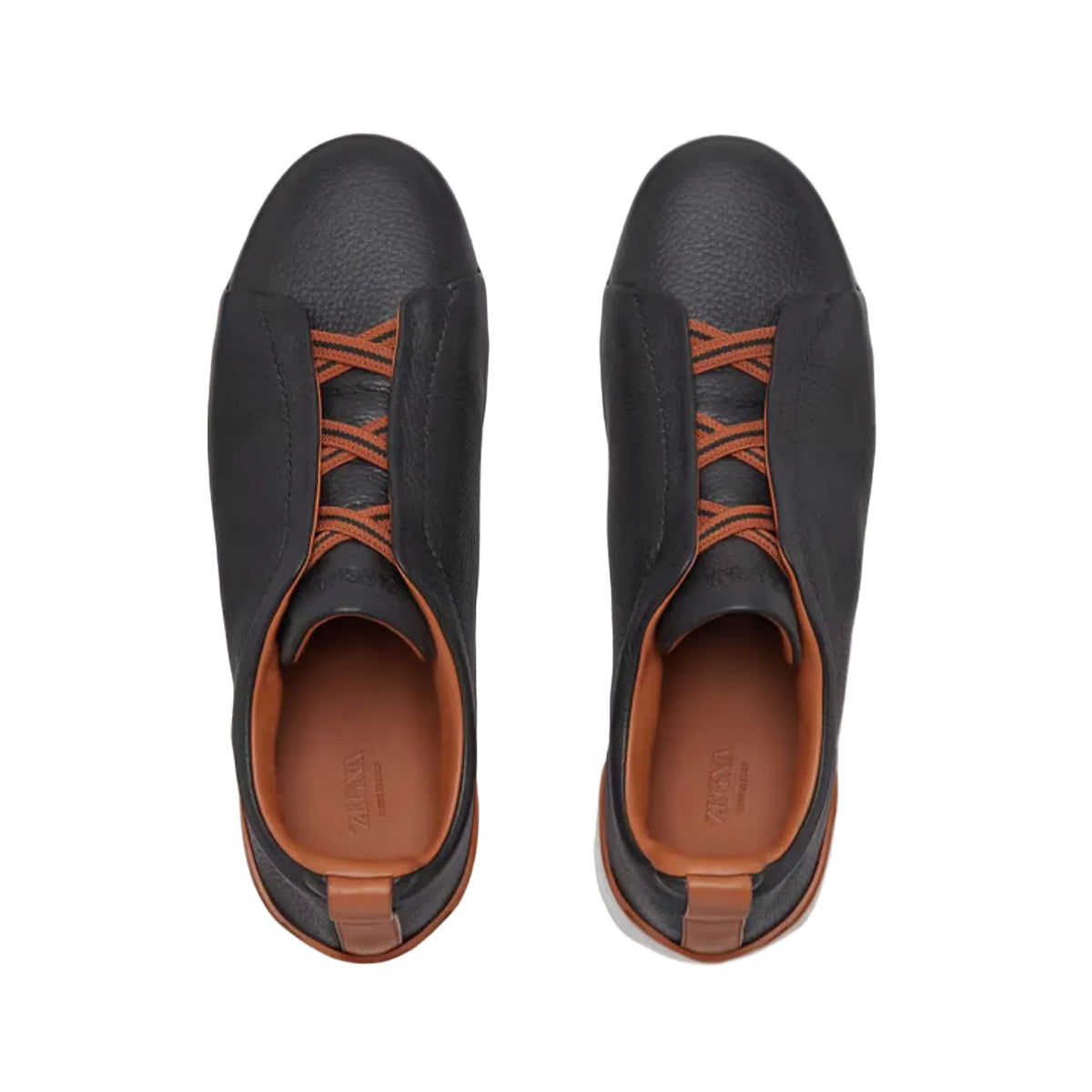 ZEGNA triple stitch leather sneakers