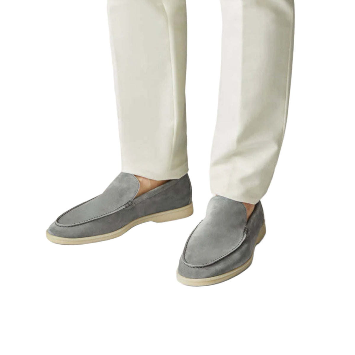 Loro piana summer Walk suede loafers in grey
