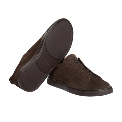 ZEGNA triple stitch suede sneakers