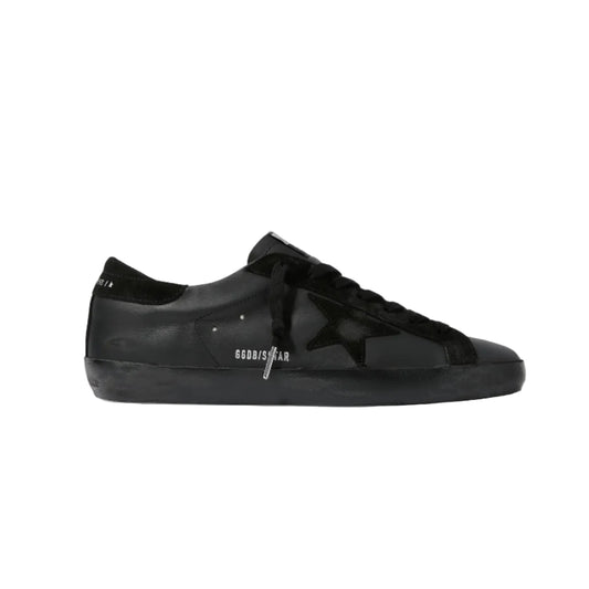 Golden Goose super - star Black nappa with Black suede star and heel tap