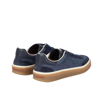 Loro Piana Tennis Walk suede-trimmed denim sneakers