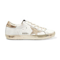 Golden Goose Women's Super-Star with gold sparkle foxing and metal stud lettering