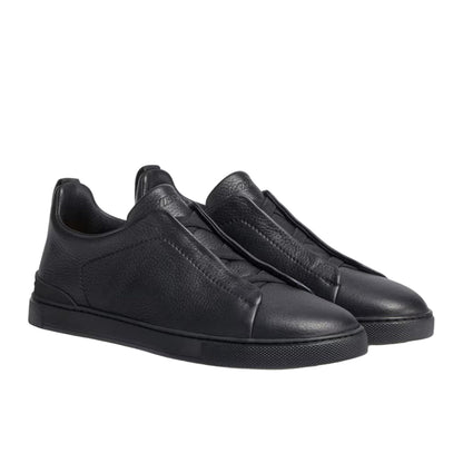 ZEGNA triple stitch leather sneakers