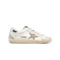 Golden Goose Women's Super-Star with gold glitter star and ice-gray suede inserts
