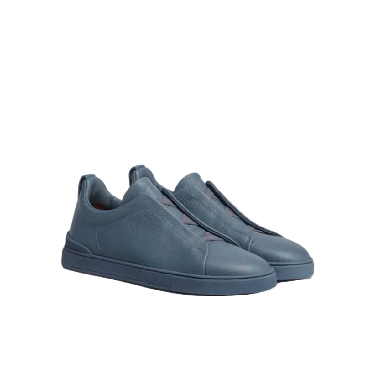Zegna Low-Top Leather Slip-On Sneakers