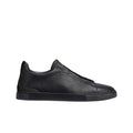 ZEGNA triple stitch leather sneakers