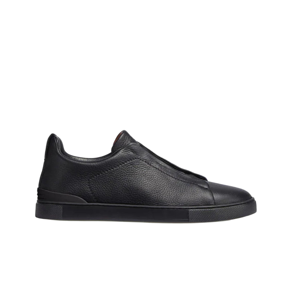 ZEGNA triple stitch leather sneakers