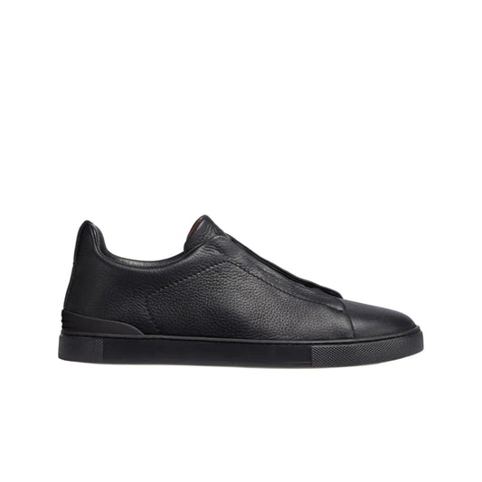 ZEGNA triple stitch leather sneakers