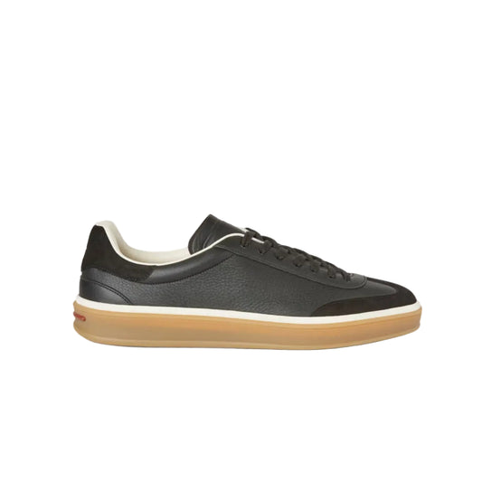 Loro Piana Tennis Walk leather-trimmed suede sneakers