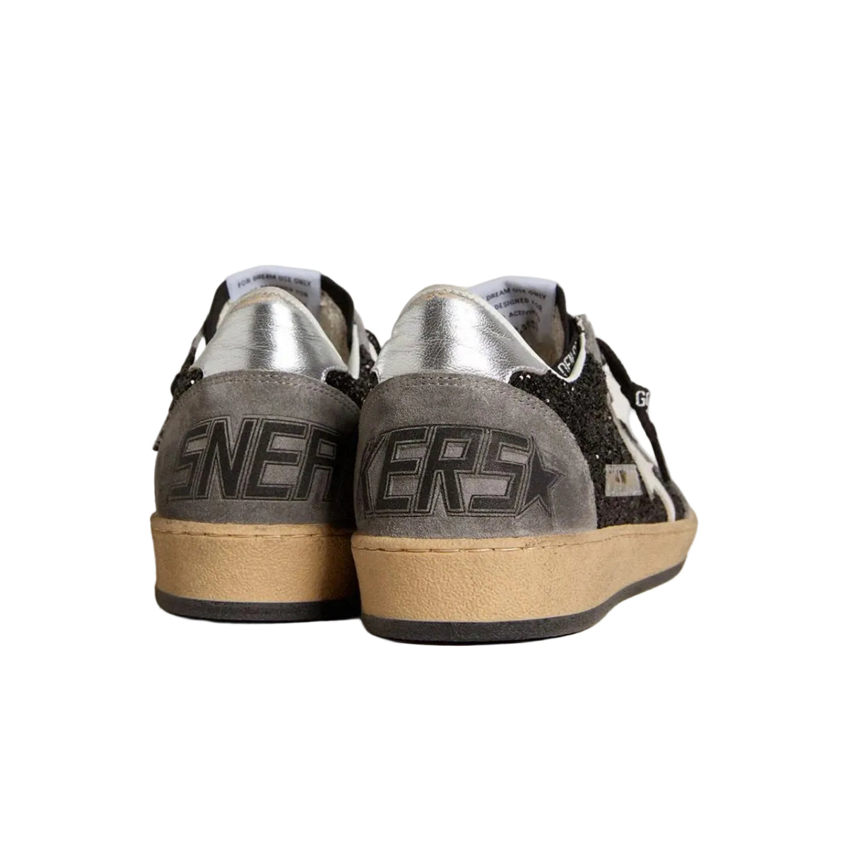 Golden Goose Women's gray and black Ball Star LTD in glitter with Skins