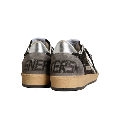 Golden Goose Women's gray and black Ball Star LTD in glitter with Skins