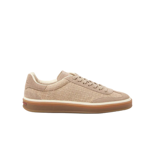 Loro Piana Tennis Walk suede-trimmed denim sneakers
