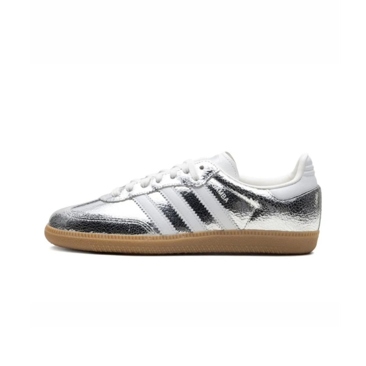 adidas samba Og silver metallic cracked leather