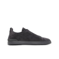 Zegna Grey Suede Triple Stitch Sneakers
