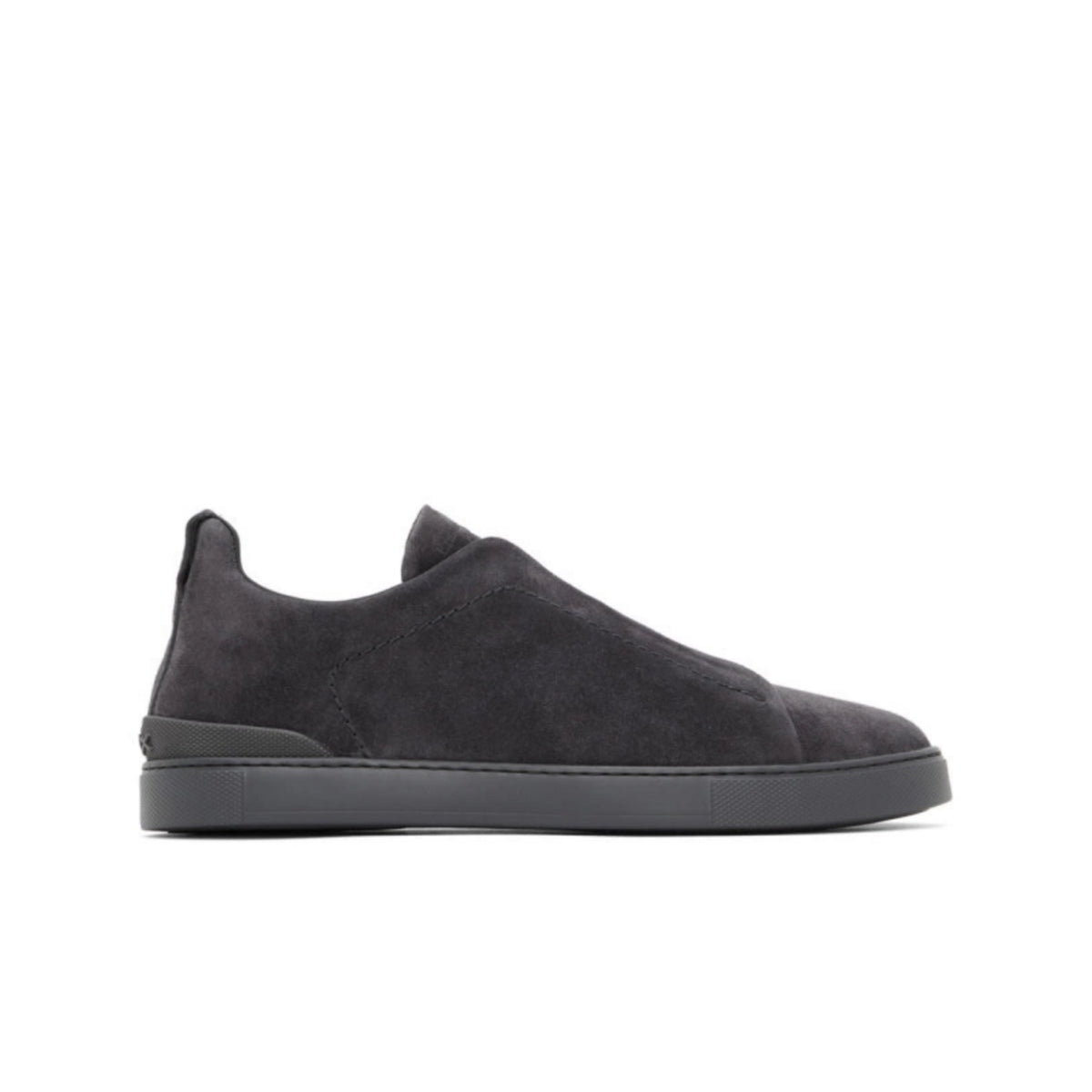 Zegna Grey Suede Triple Stitch Sneakers