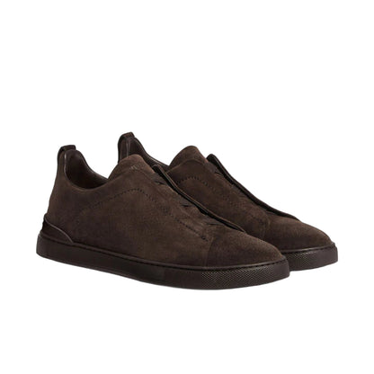 ZEGNA triple stitch suede sneakers