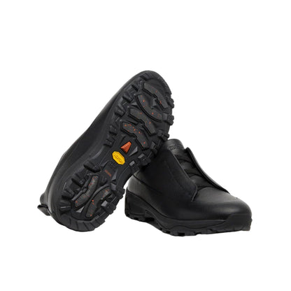 Zegna Black leather triple stitch mont sneakers
