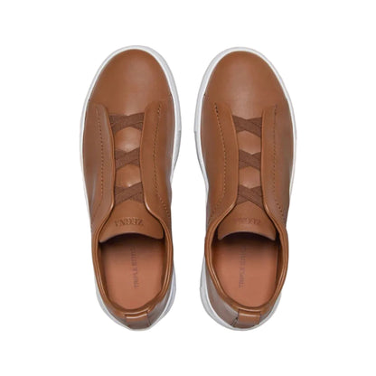 ZEGNA triple stitch leather sneakers