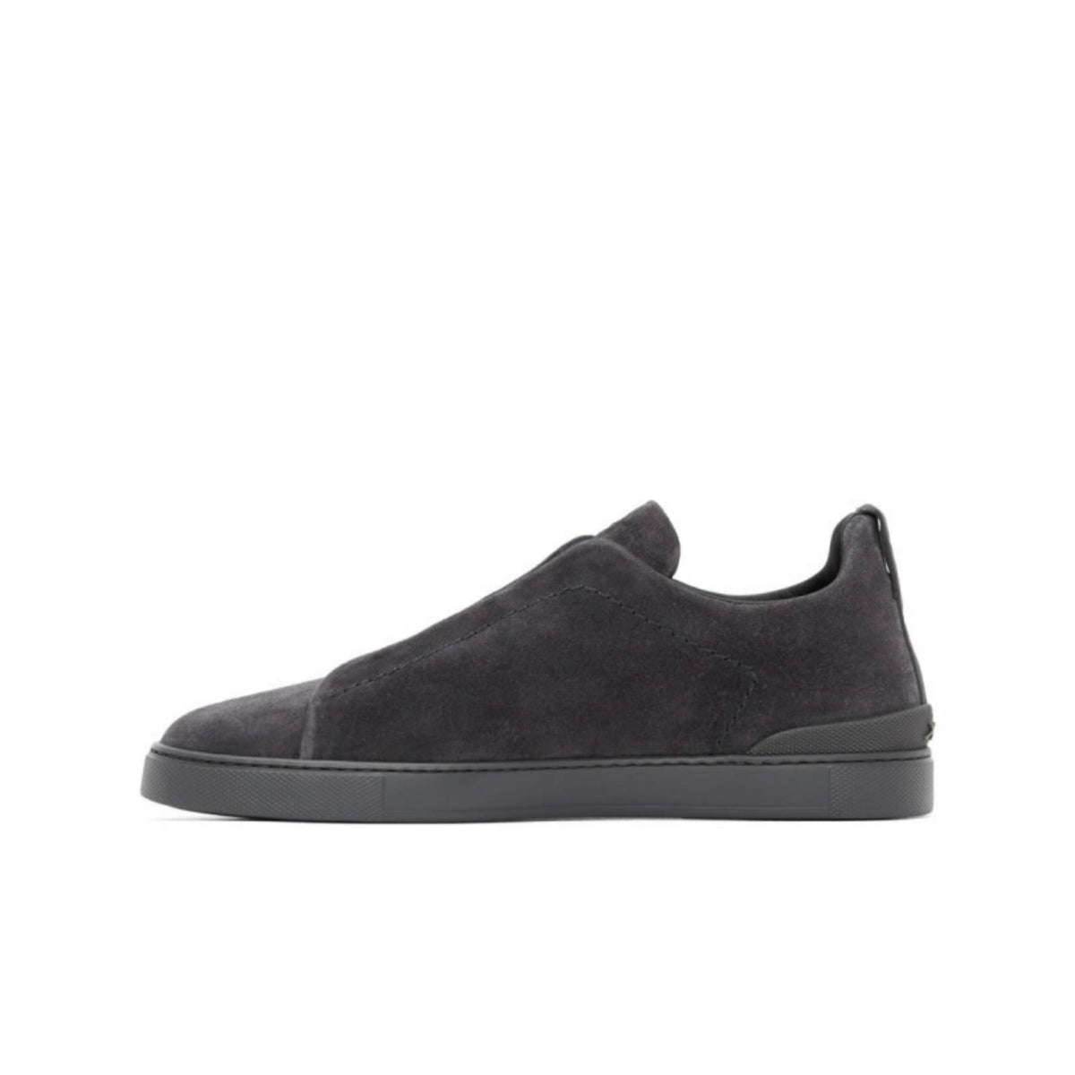 Zegna Grey Suede Triple Stitch Sneakers