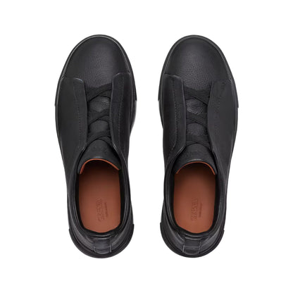 ZEGNA triple stitch leather sneakers