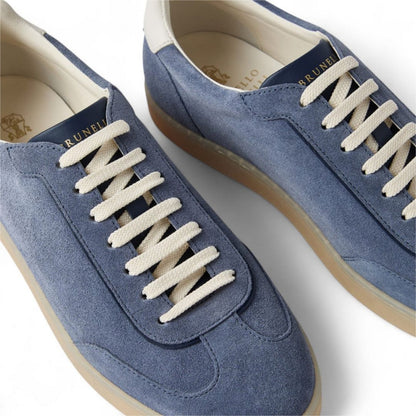 Brunello Cucinelli
Men's Suede T-Toe Low-Top Sneakers