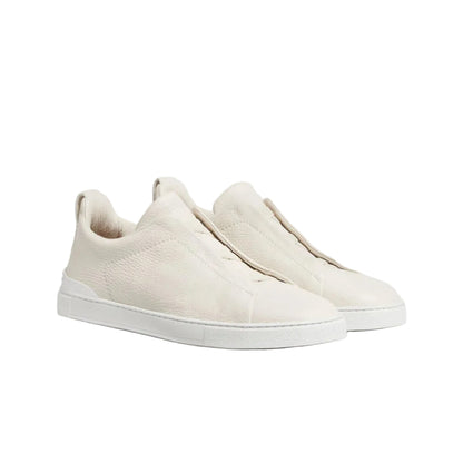 ZEGNA triple stitch leather sneakers