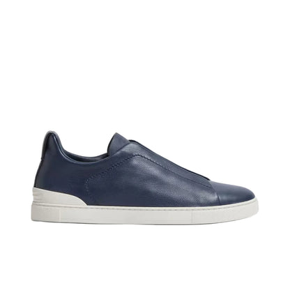 ZEGNA triple stitch leather sneakers